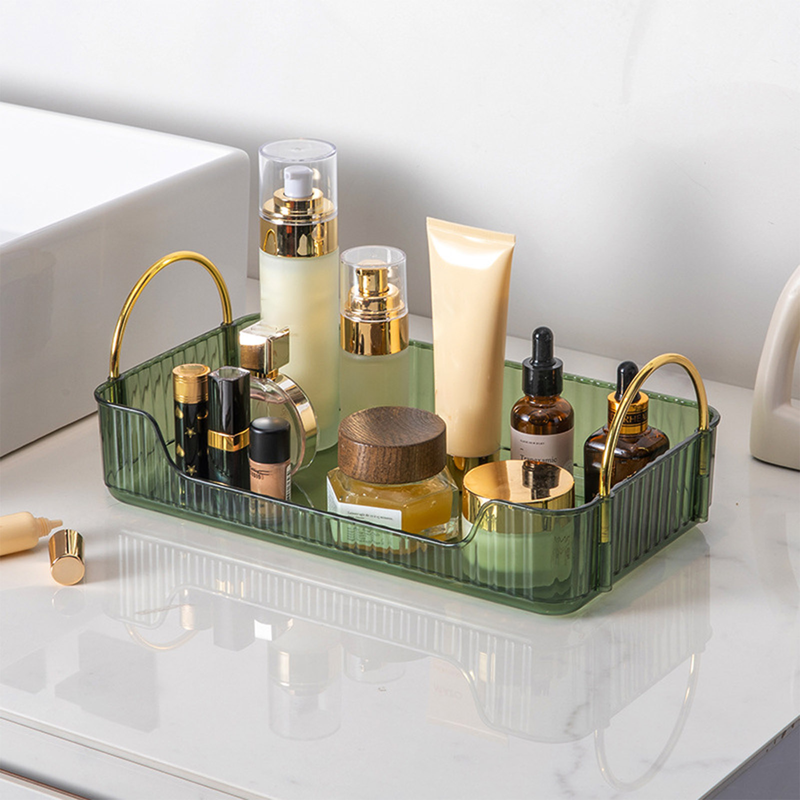Home Bathroom Essentials - Bathroom Organizer Rack Light Luxury Acrylic