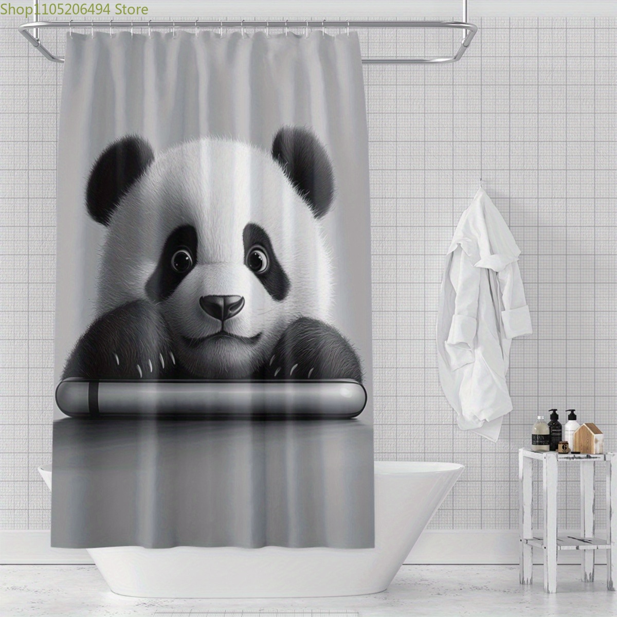 Adorable Home Bathroom Ideas - Cute Panda Bear Shower Curtain, Adorable