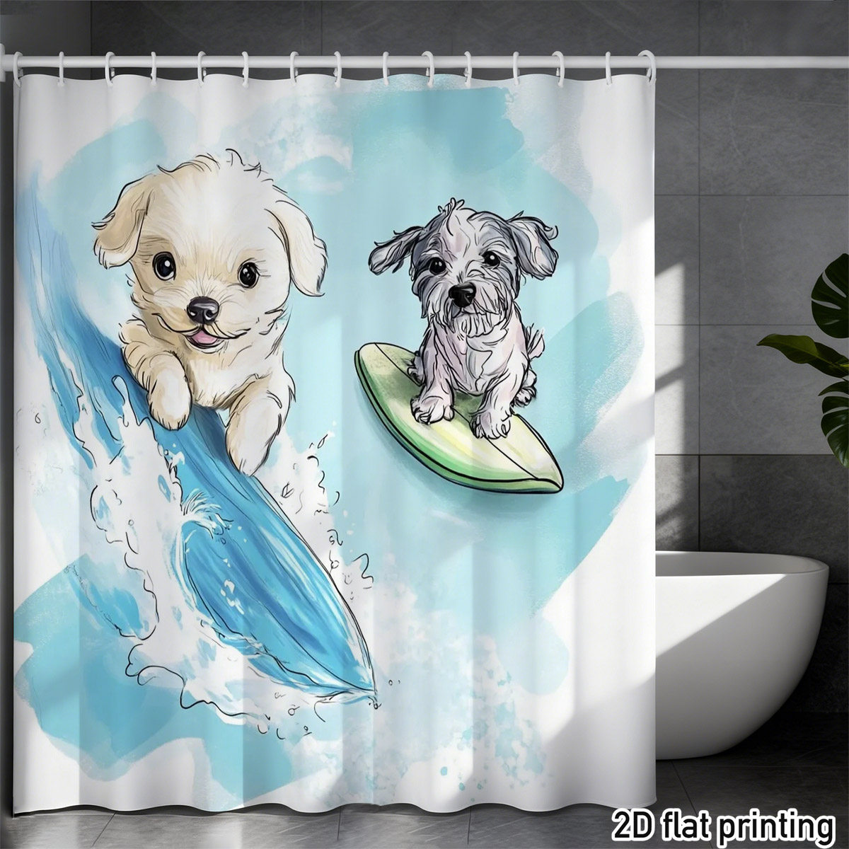 Adorable Home Bathroom Ideas - Adorable Dog Shower Curtain Cute Puppy