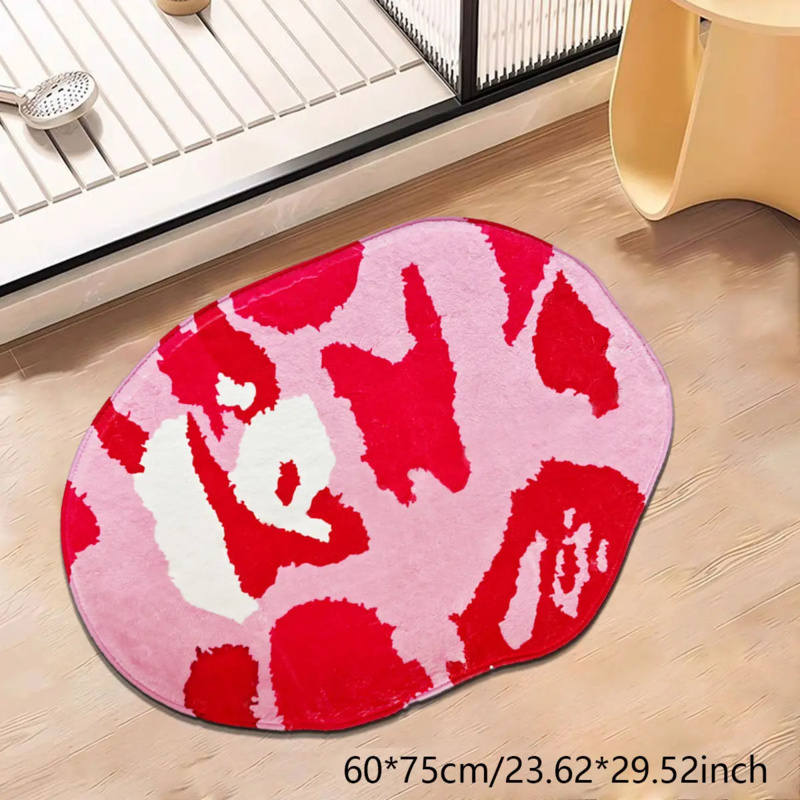 Zara Home Bathroom Mat - VIKAMA Pink Irregular Bathroom Floor Mat,