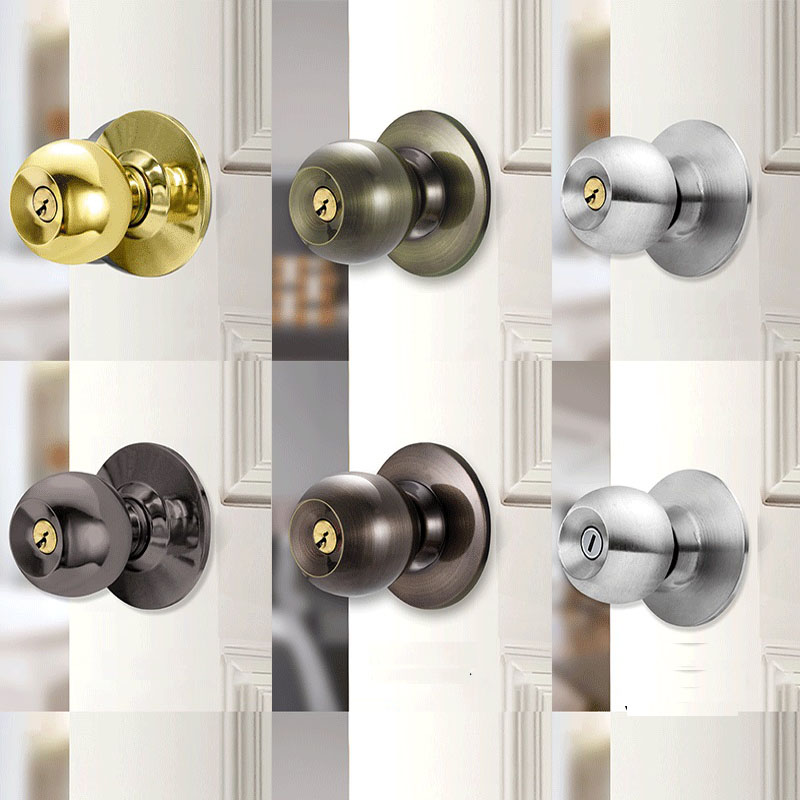 Home Bathroom Lock - Aluminum Alloy Round Door Knobs Rotation