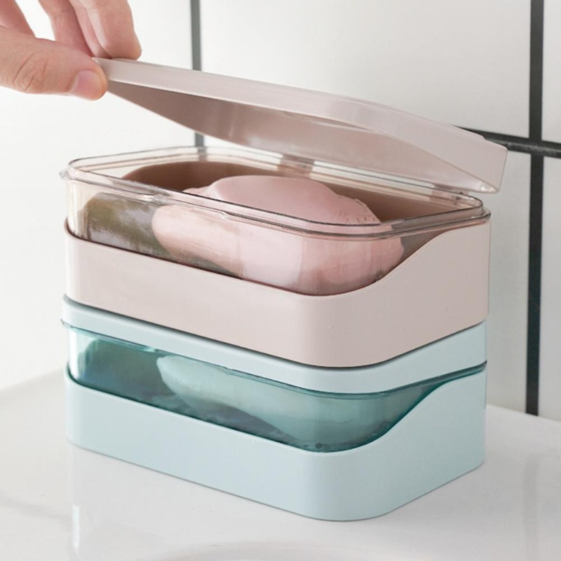 Home Bathroom Essentials - Bathroom Soap Dish With Lid Home