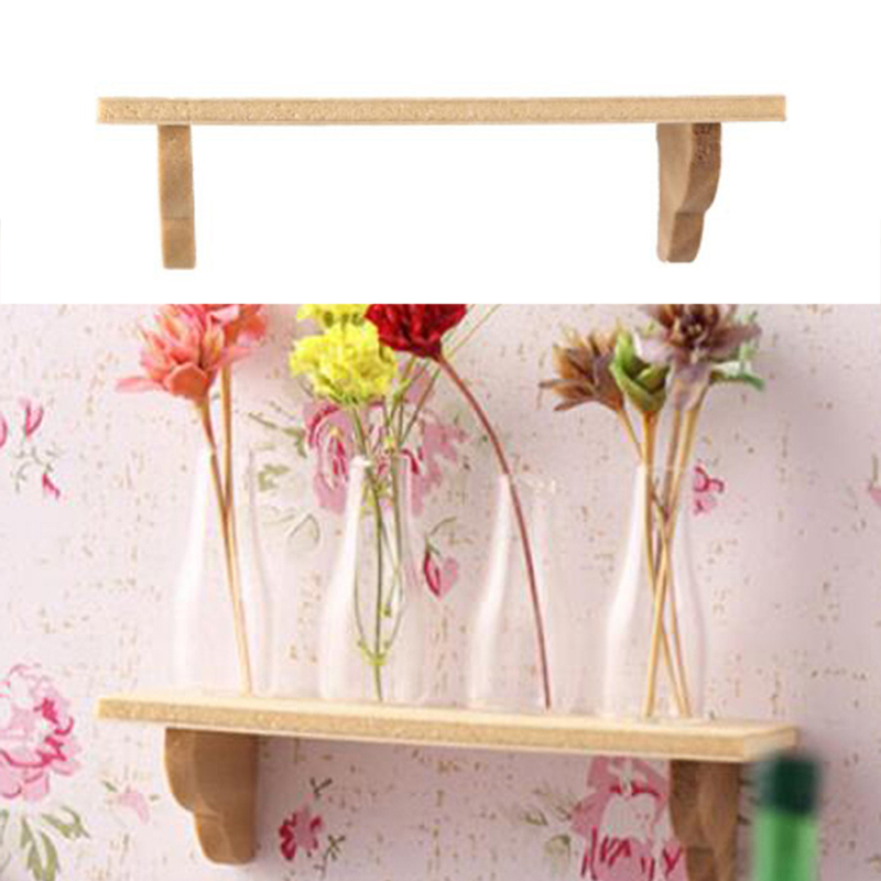 Home Bathroom Decor - 1pcs 1:12 Dollhouse Wood Wall Shelf