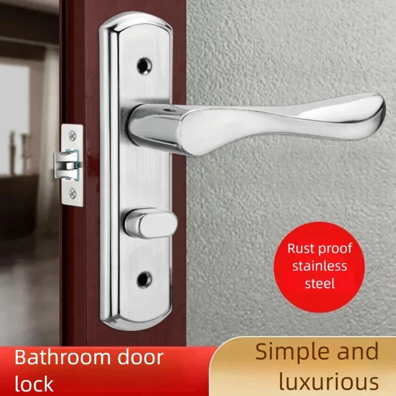 Home Bathroom Lock - Universal Stainless Steel Keyless Door Lock