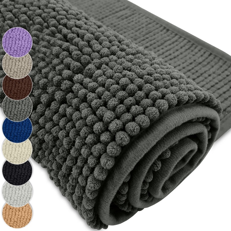 Zara Home Bathroom Mat - Chenille Bath Mat Water Absorbent Non