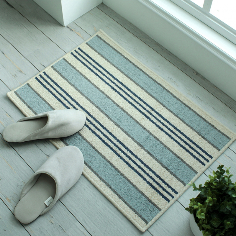 Zara Home Bathroom Mat - VIKAMA Korean Minimalist Striped Bathroom Carpet