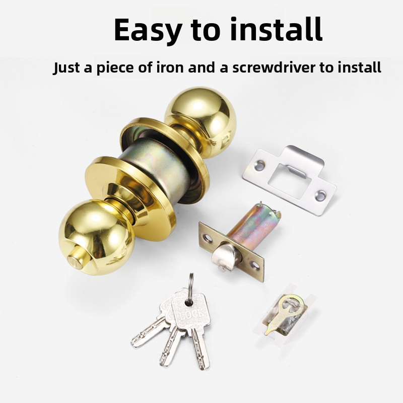 Home Bathroom Lock - Universal Stainless Steel Spherical Lock for