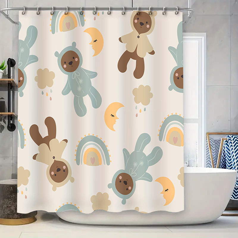 Adorable Home Bathroom Ideas - Adorable Animal Print Shower Curtain Set