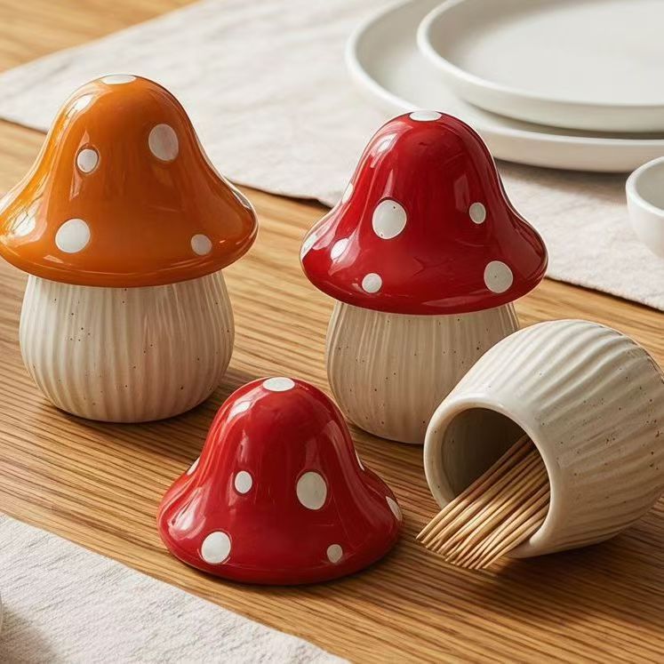 Cartoon Mushroom Ceramic Stora - Home Bathroom Decor recension och pris