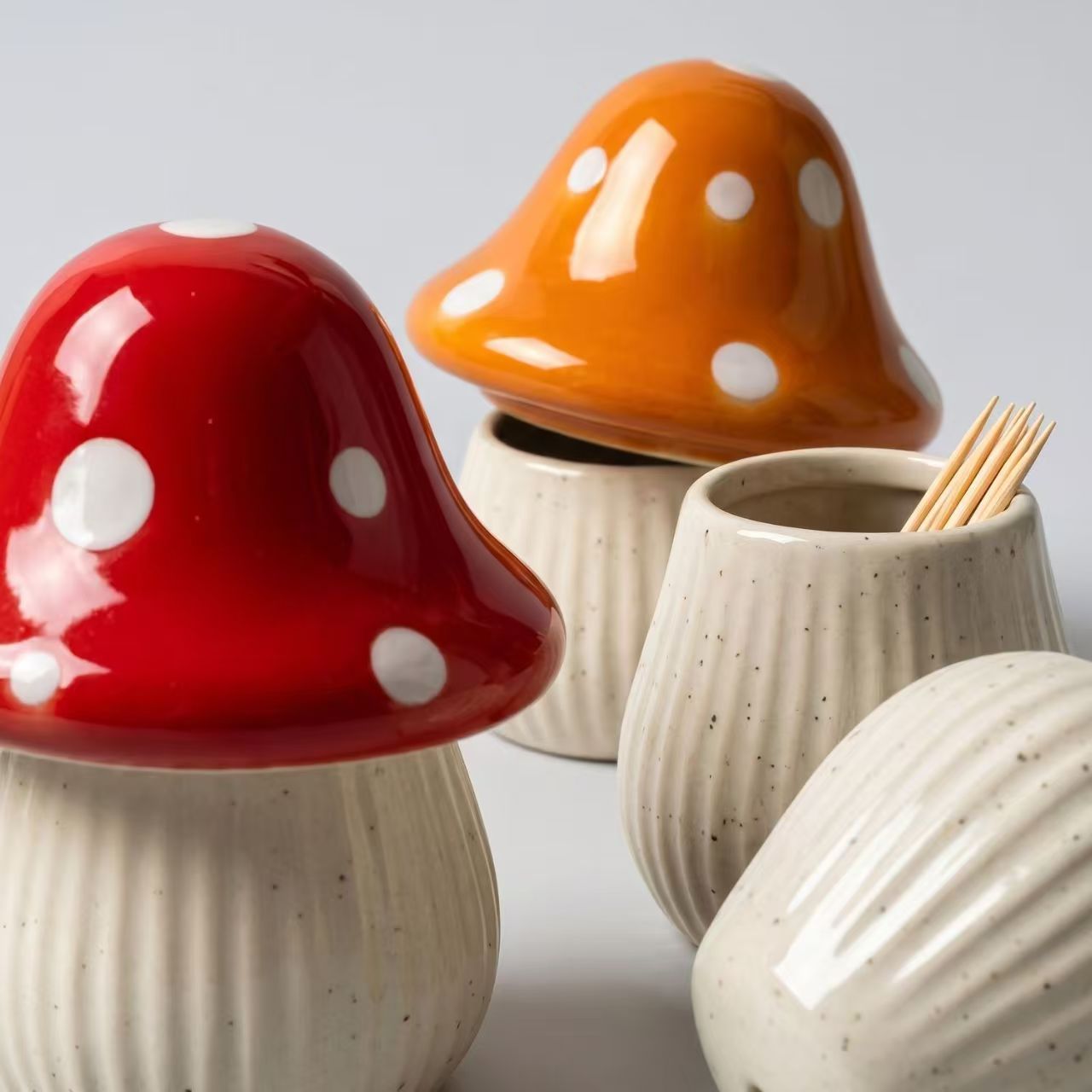 Cartoon Mushroom Ceramic Stora - Home Bathroom Decor recension och pris