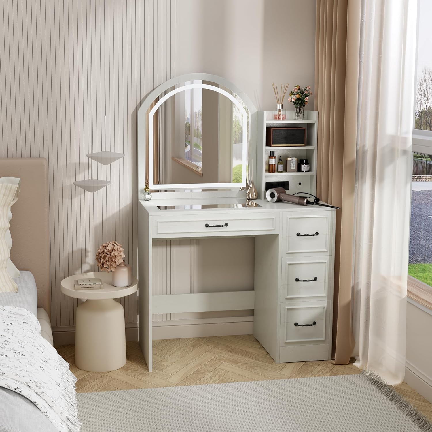 Modern Vanity Desk with Lighte - Home Outlet Bathroom Vanity recension och pris