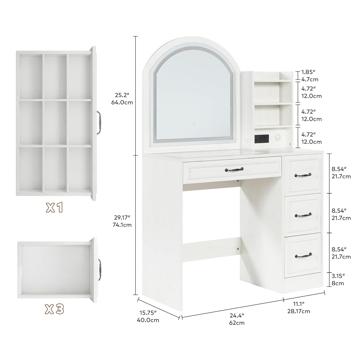 Modern Vanity Desk with Lighte - Home Outlet Bathroom Vanity recension och pris