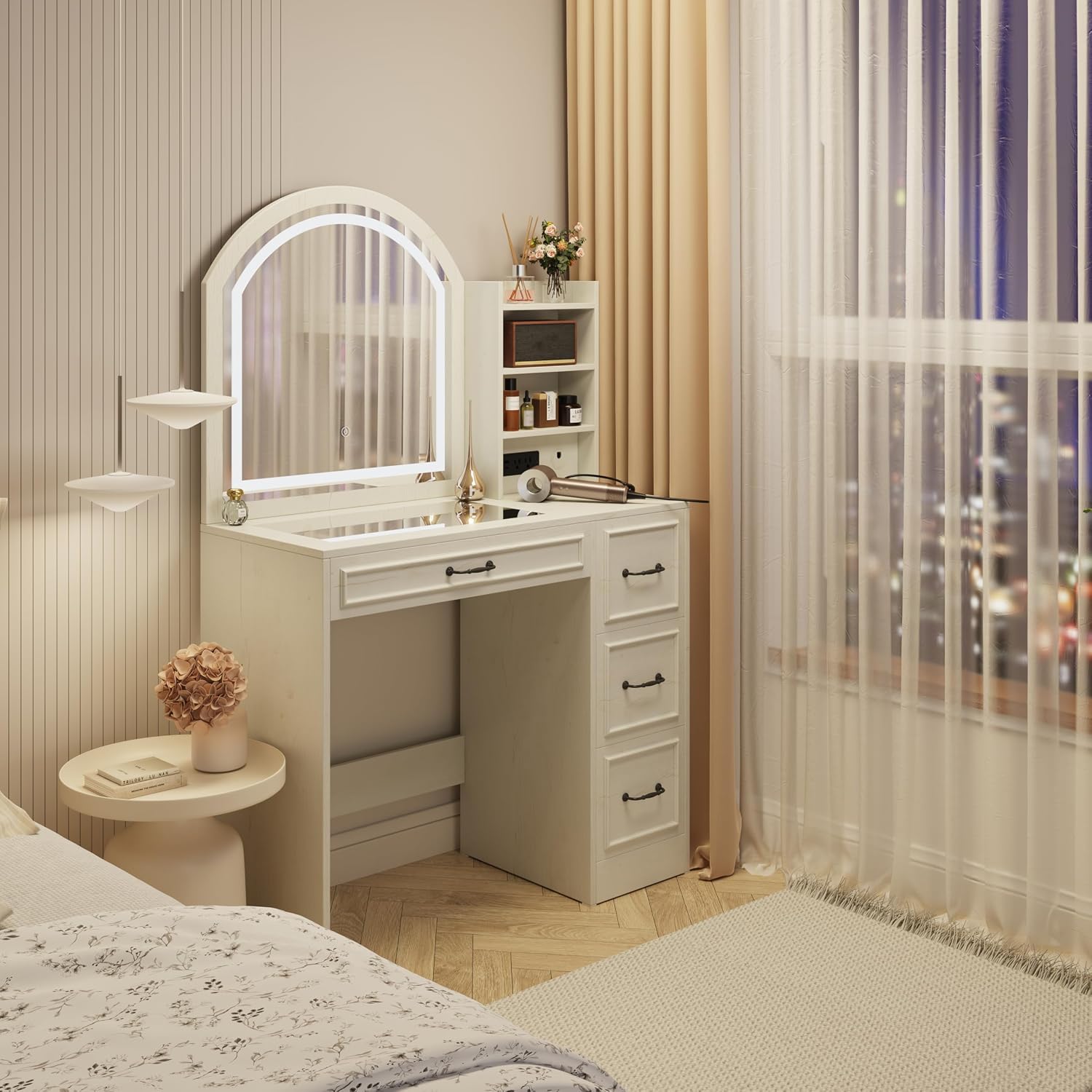 Modern Vanity Desk with Lighte - Home Outlet Bathroom Vanity recension och pris