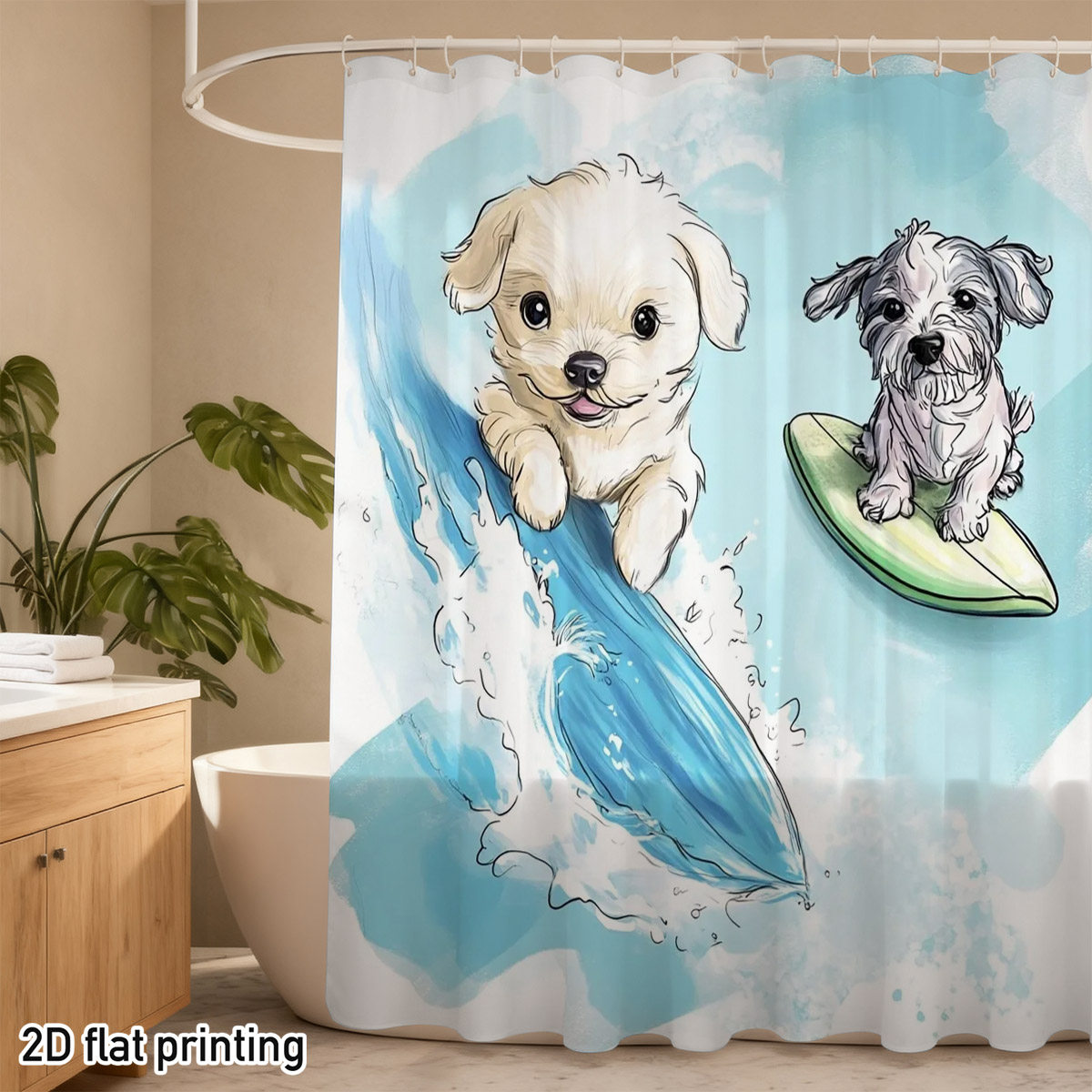 Adorable Dog Shower Curtain Cu - Adorable Home Bathroom Ideas recension och pris