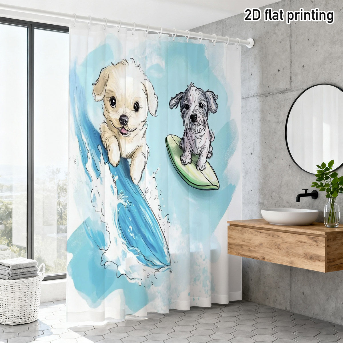 Adorable Dog Shower Curtain Cu - Adorable Home Bathroom Ideas recension och pris