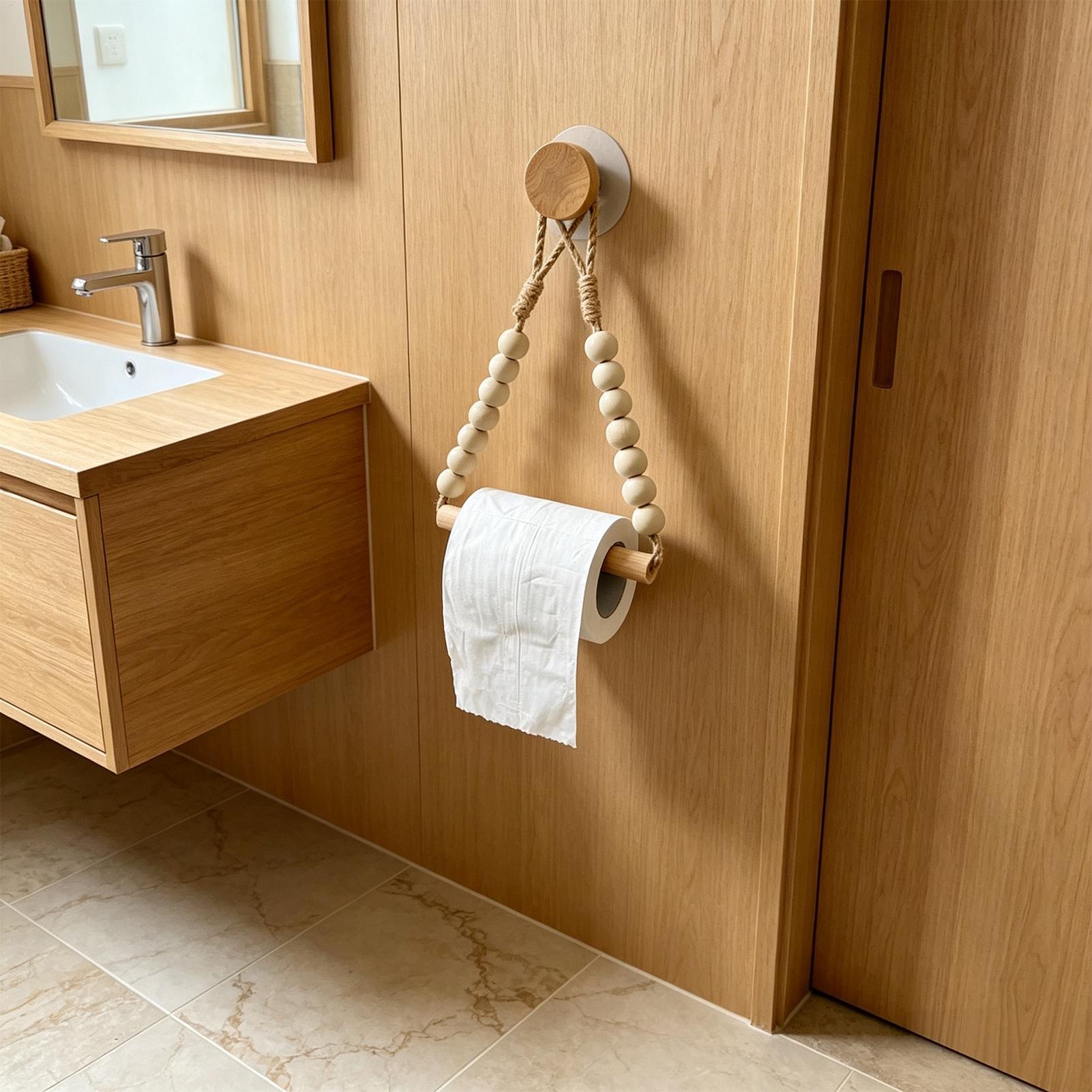 Toilet Paper Holder Wood Bead  - Home Bathroom Paper Towels recension och pris