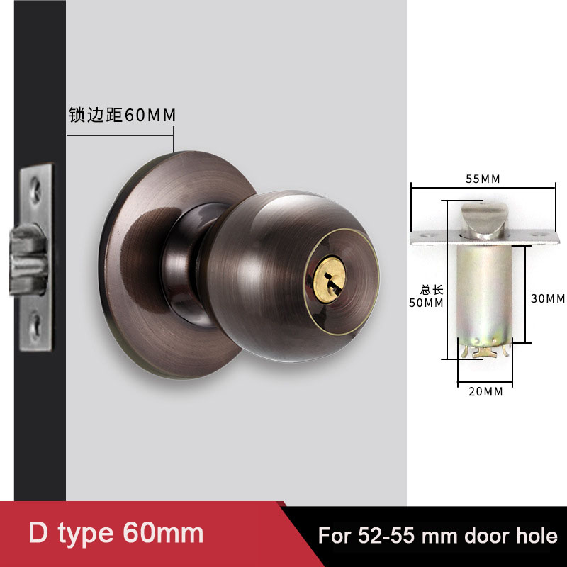 Aluminum Alloy Round Door Knob - Home Bathroom Lock recension och pris