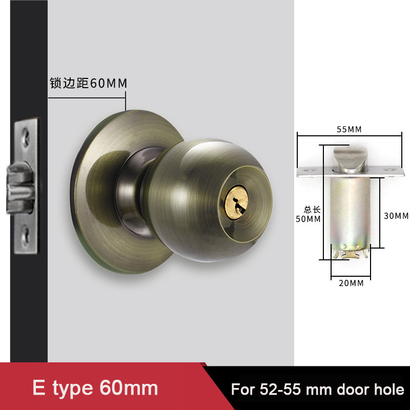 Aluminum Alloy Round Door Knob - Home Bathroom Lock recension och pris