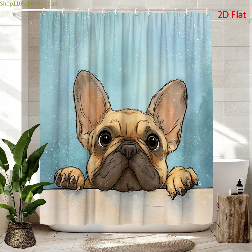 Cute French Bulldog Shower Cur - Adorable Home Bathroom Ideas recension och pris