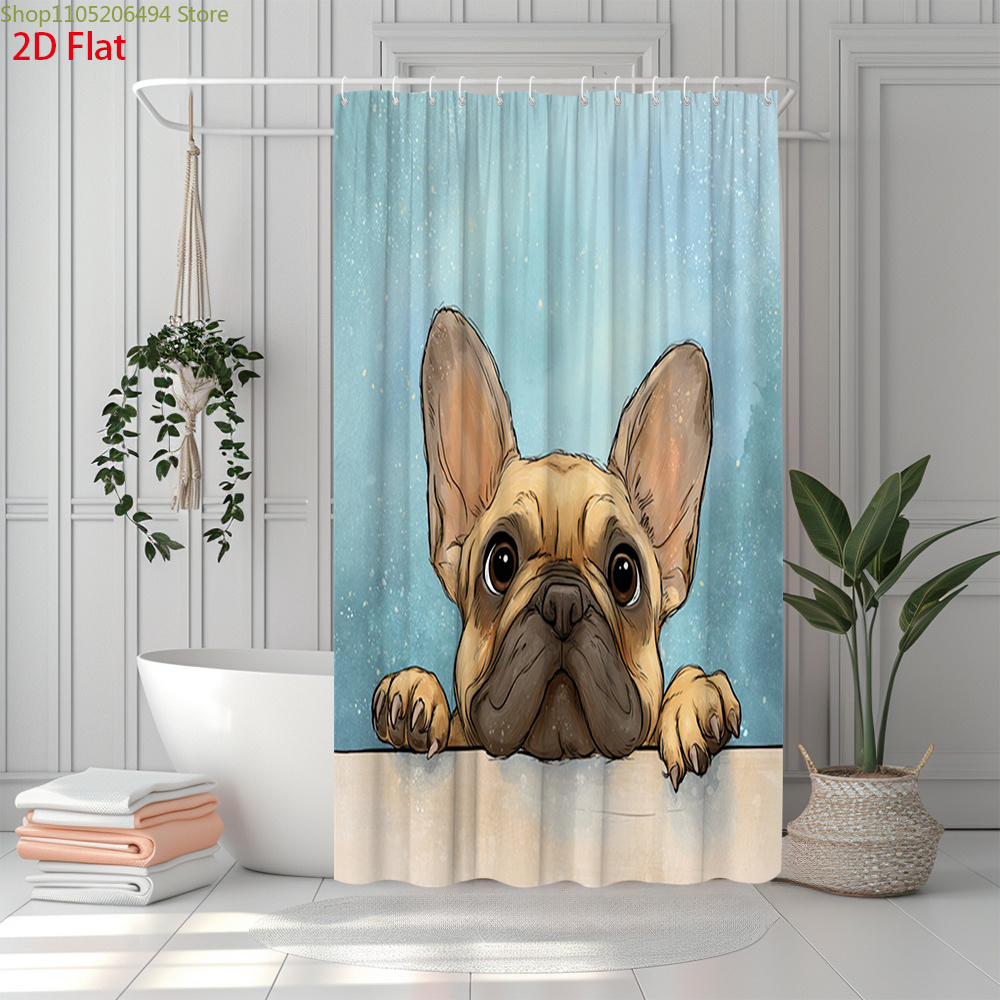 Cute French Bulldog Shower Cur - Adorable Home Bathroom Ideas recension och pris