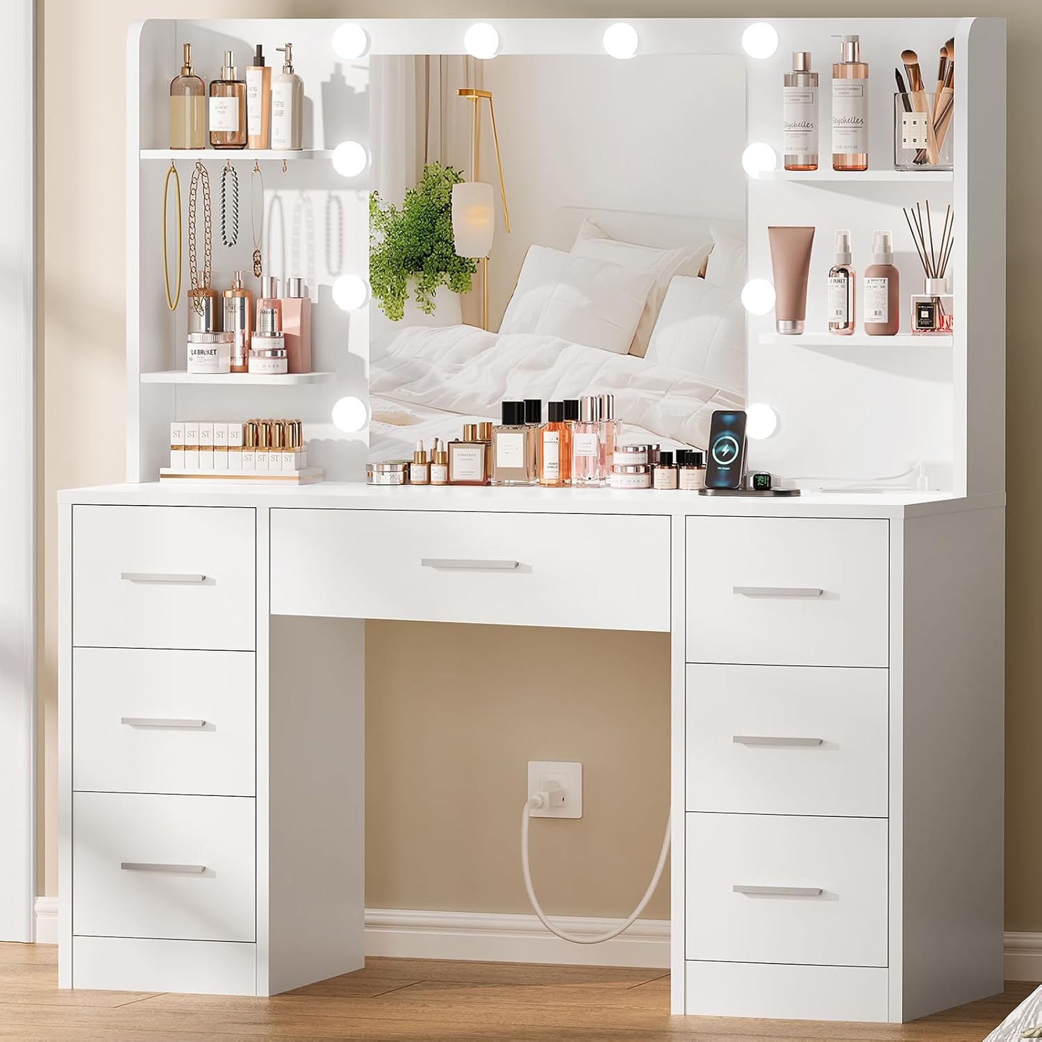 Large Vanity Desk LED Lighted  - Home Outlet Bathroom Vanity recension och pris