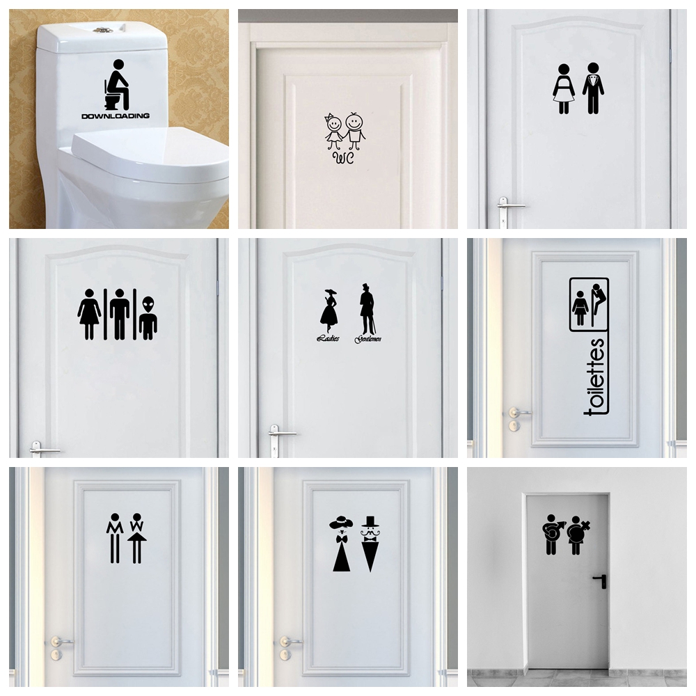 1 pc Cartoon Style Toilet and  - Home Bathroom Window recension och pris