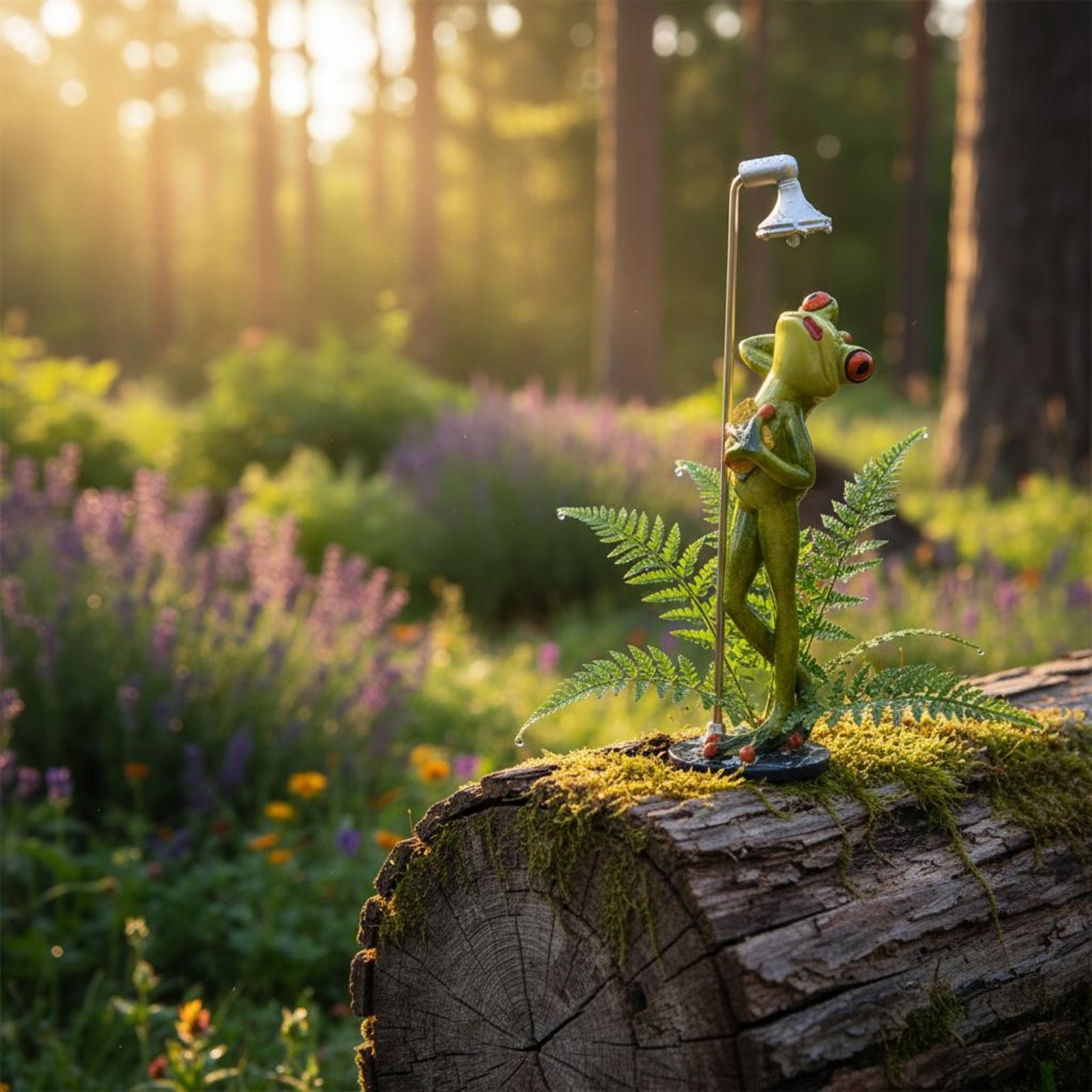 Showering Frog Figurine Great  - Home Bathroom Decor recension och pris