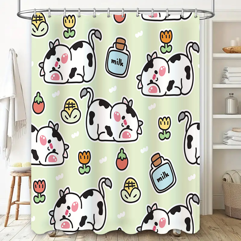 Adorable Cow Print Shower Curt - Adorable Home Bathroom Ideas recension och pris