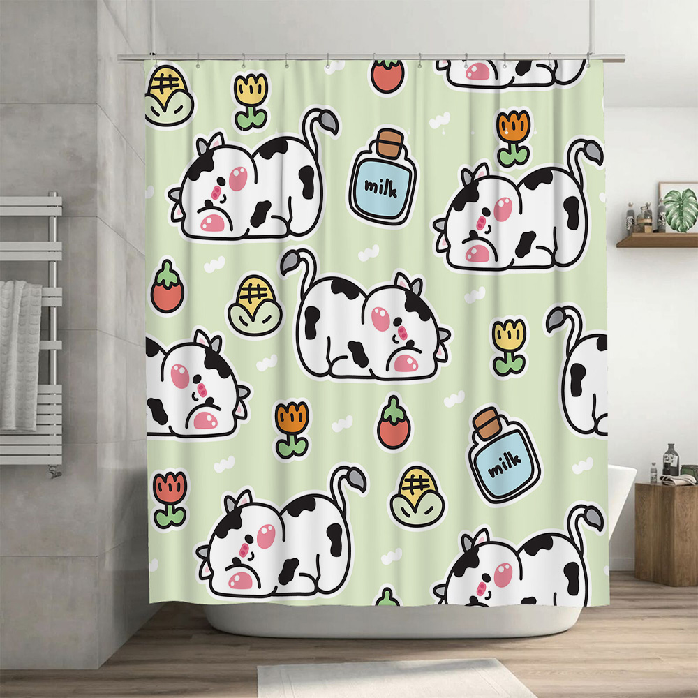 Adorable Cow Print Shower Curt - Adorable Home Bathroom Ideas recension och pris