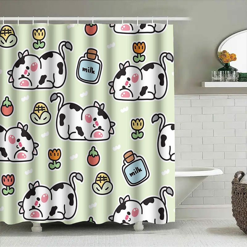 Adorable Cow Print Shower Curt - Adorable Home Bathroom Ideas recension och pris