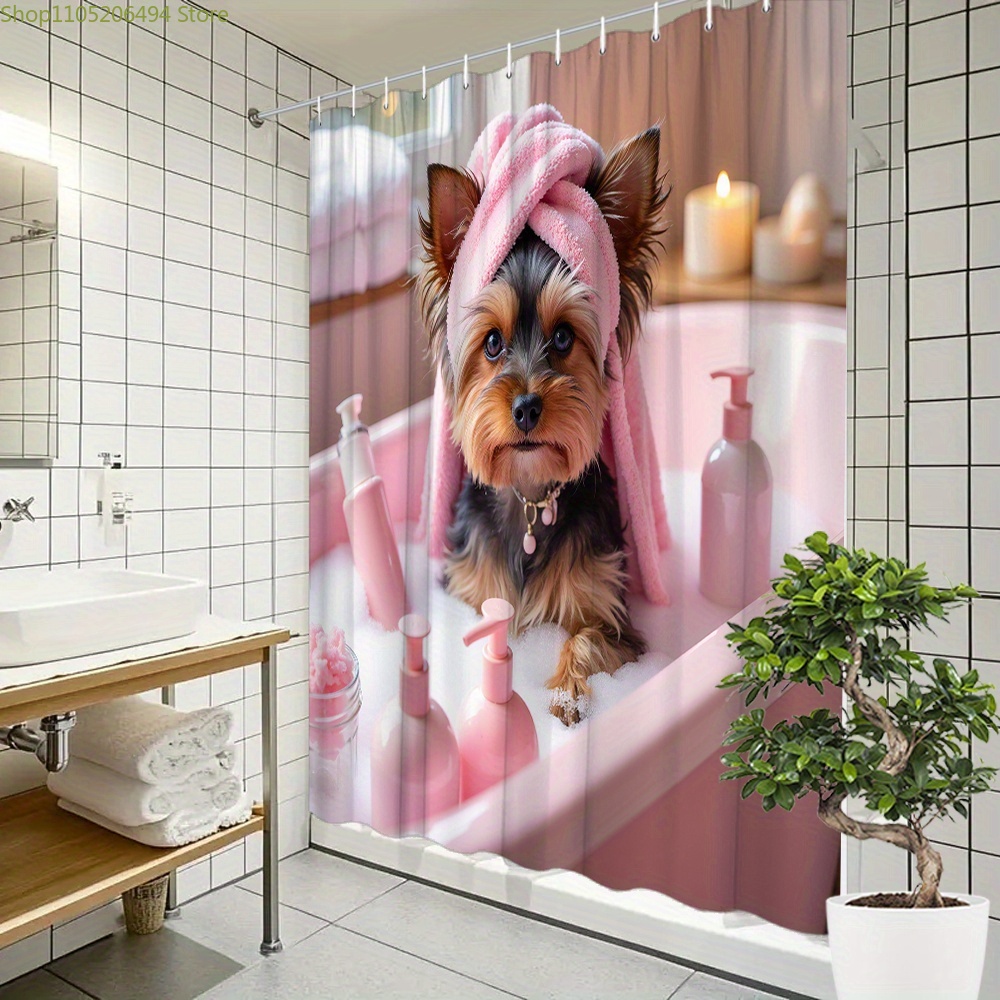 Cute Yorkie Dog in Bathtub Sho - Adorable Home Bathroom Ideas recension och pris