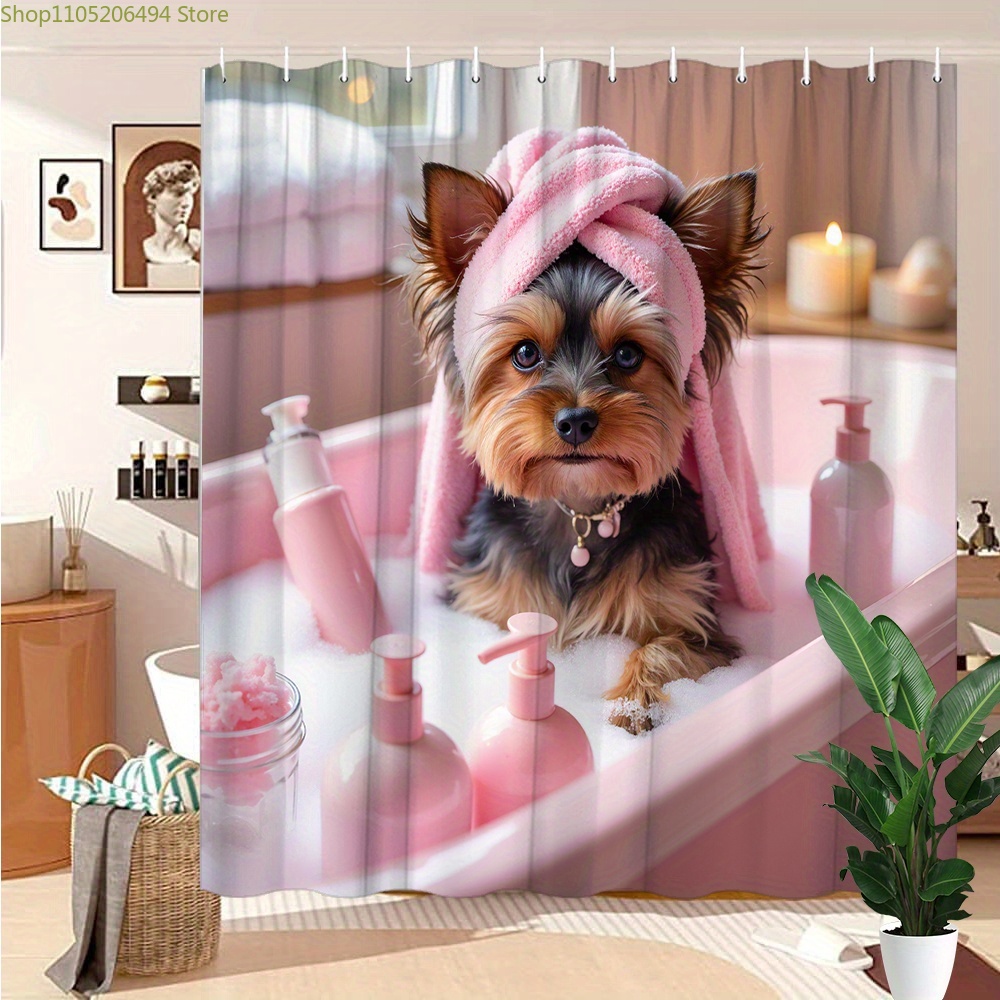 Cute Yorkie Dog in Bathtub Sho - Adorable Home Bathroom Ideas recension och pris