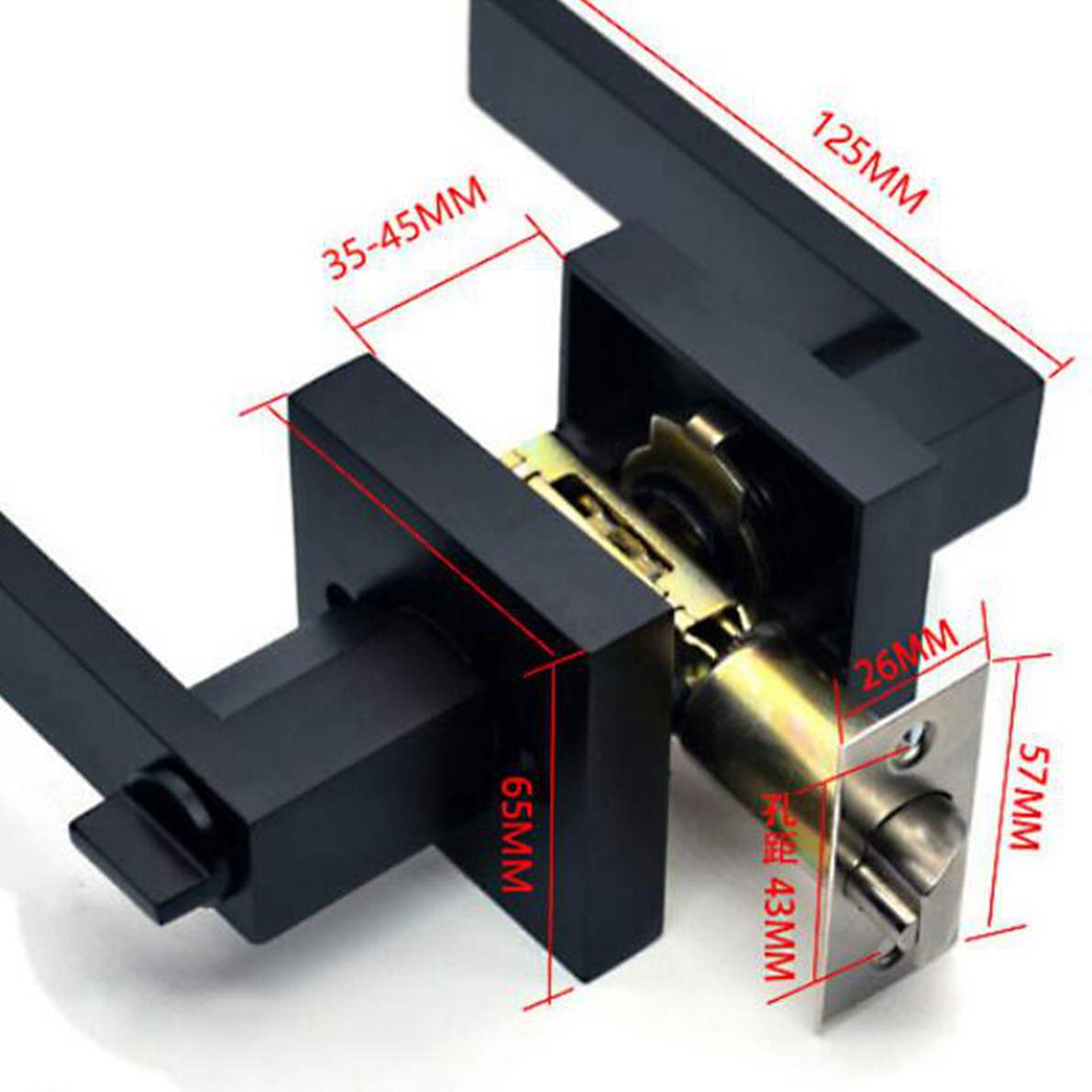 Black Door Handle Door Handle  - Home Bathroom Lock recension och pris