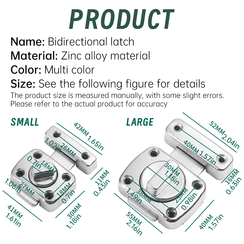 1pc Home Security Latch Rotate - Home Bathroom Lock recension och pris