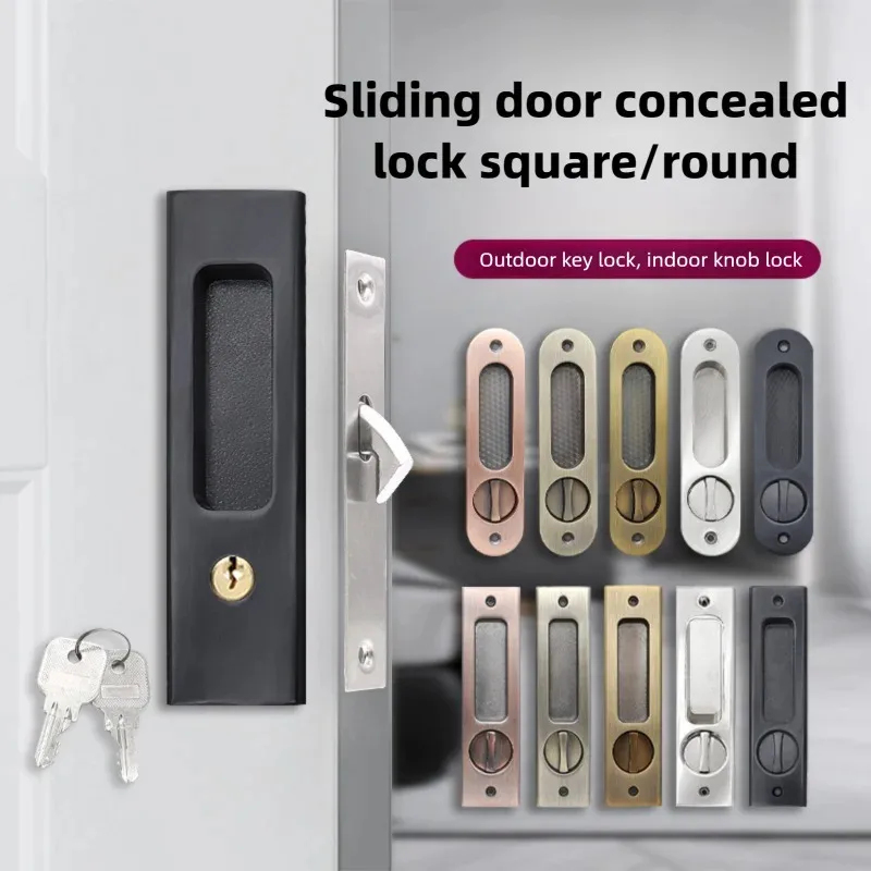 Heavy-Duty Black Sliding Door  - Home Bathroom Lock recension och pris