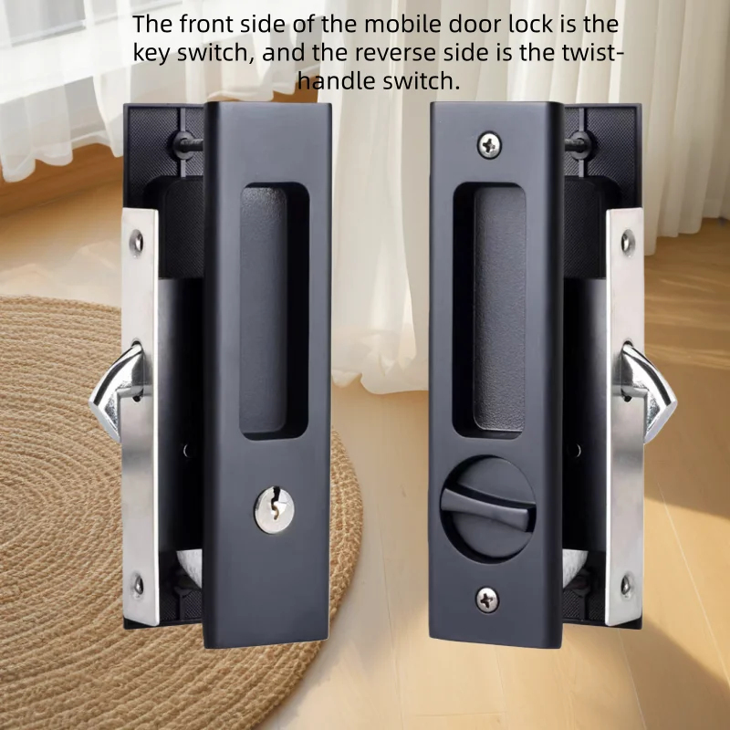 Heavy-Duty Black Sliding Door  - Home Bathroom Lock recension och pris