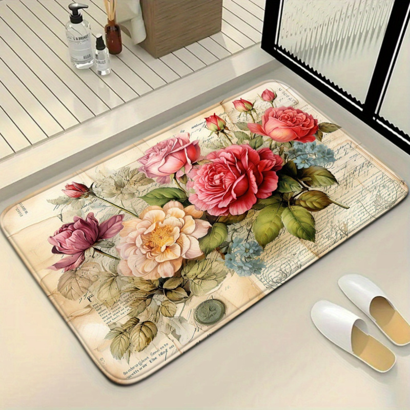 VIKAMA Vintage Floral Bath Mat - Zara Home Bathroom Mat recension och pris