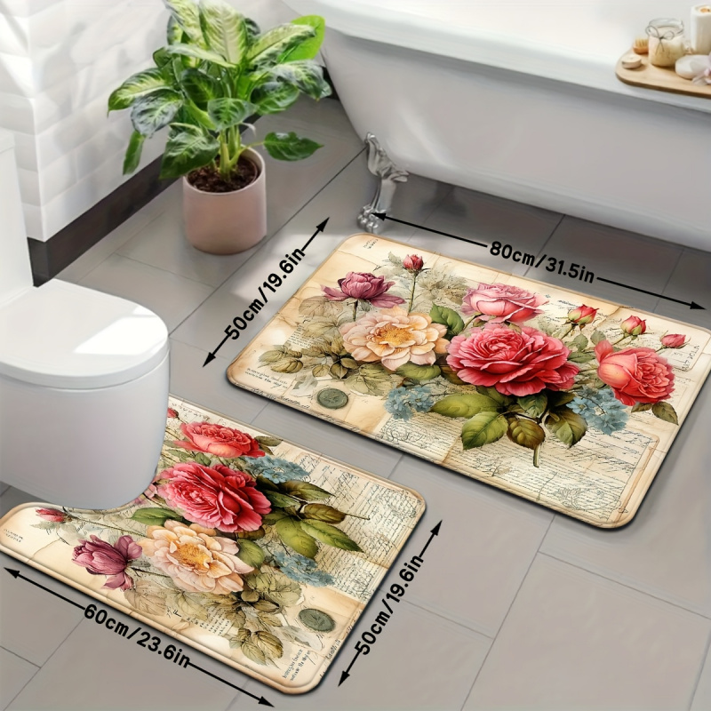 VIKAMA Vintage Floral Bath Mat - Zara Home Bathroom Mat recension och pris